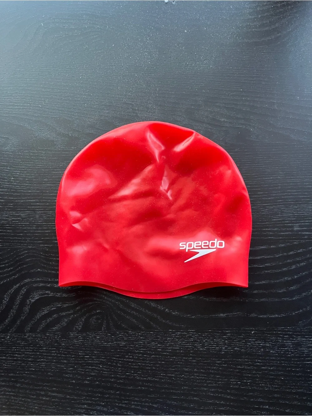 Speedo Red Silicone Swim Cap Unisex Adult Youth One Size Stretch Water Sports